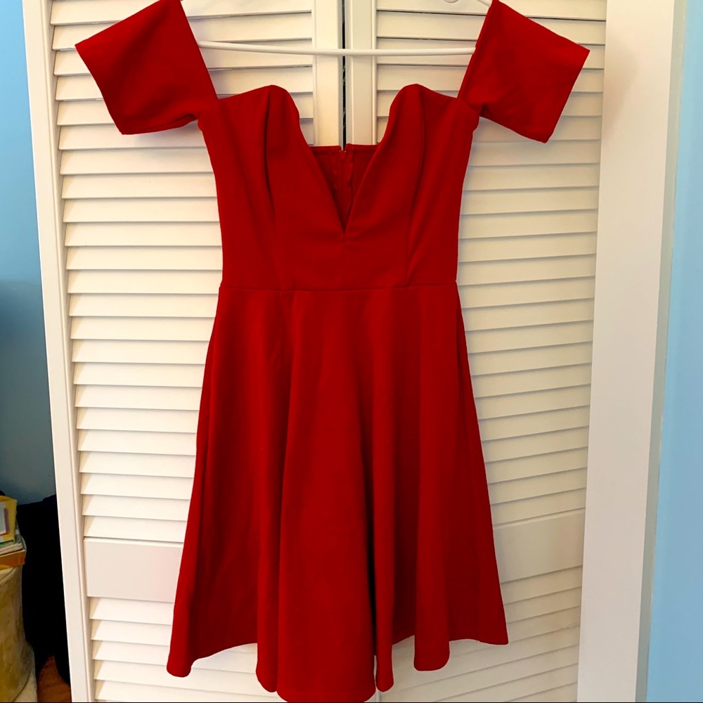 Nasty Gal Plunging Off Shoulder Dress